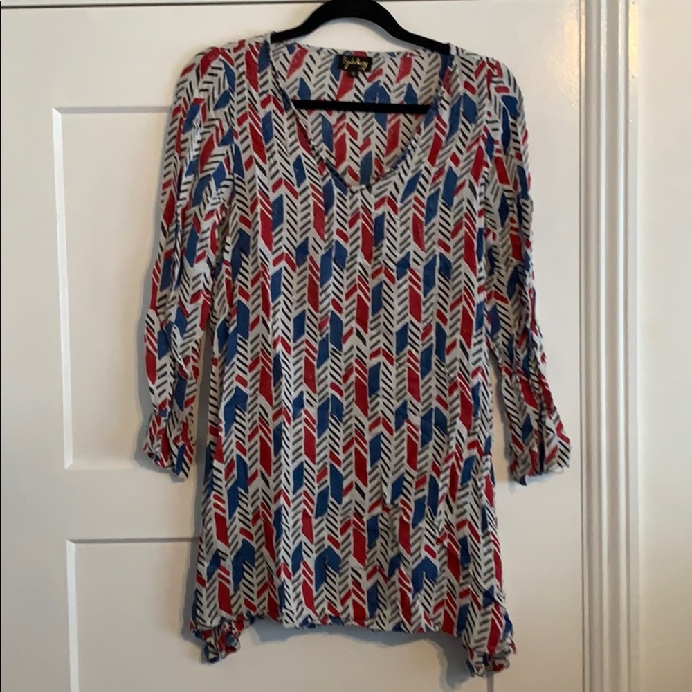 SYMBOLOGY PRINTED LONG SLEEVE DRESS SIZE SM NEW